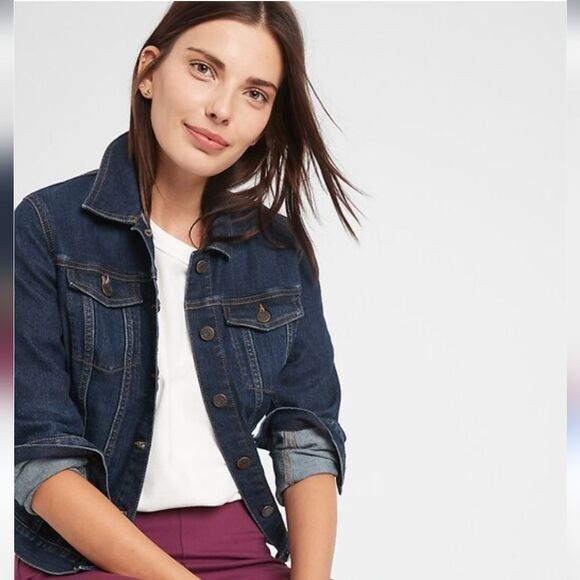 Banana Republic Medium Rinse Wash Classic Trucker Denim Jacket Size M - Picture 3 of 9